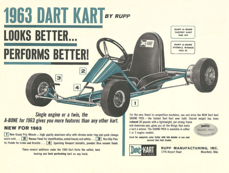 Vintage 1963 Rupp Dart Kart A-Bone Go-Kart Brochure