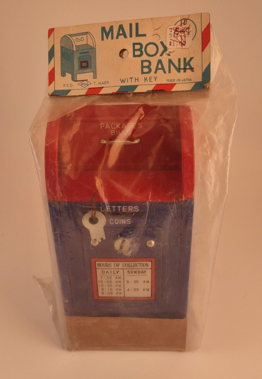 Rare ASC Vintage US Mailbox With Key  Japan in original packaging bank