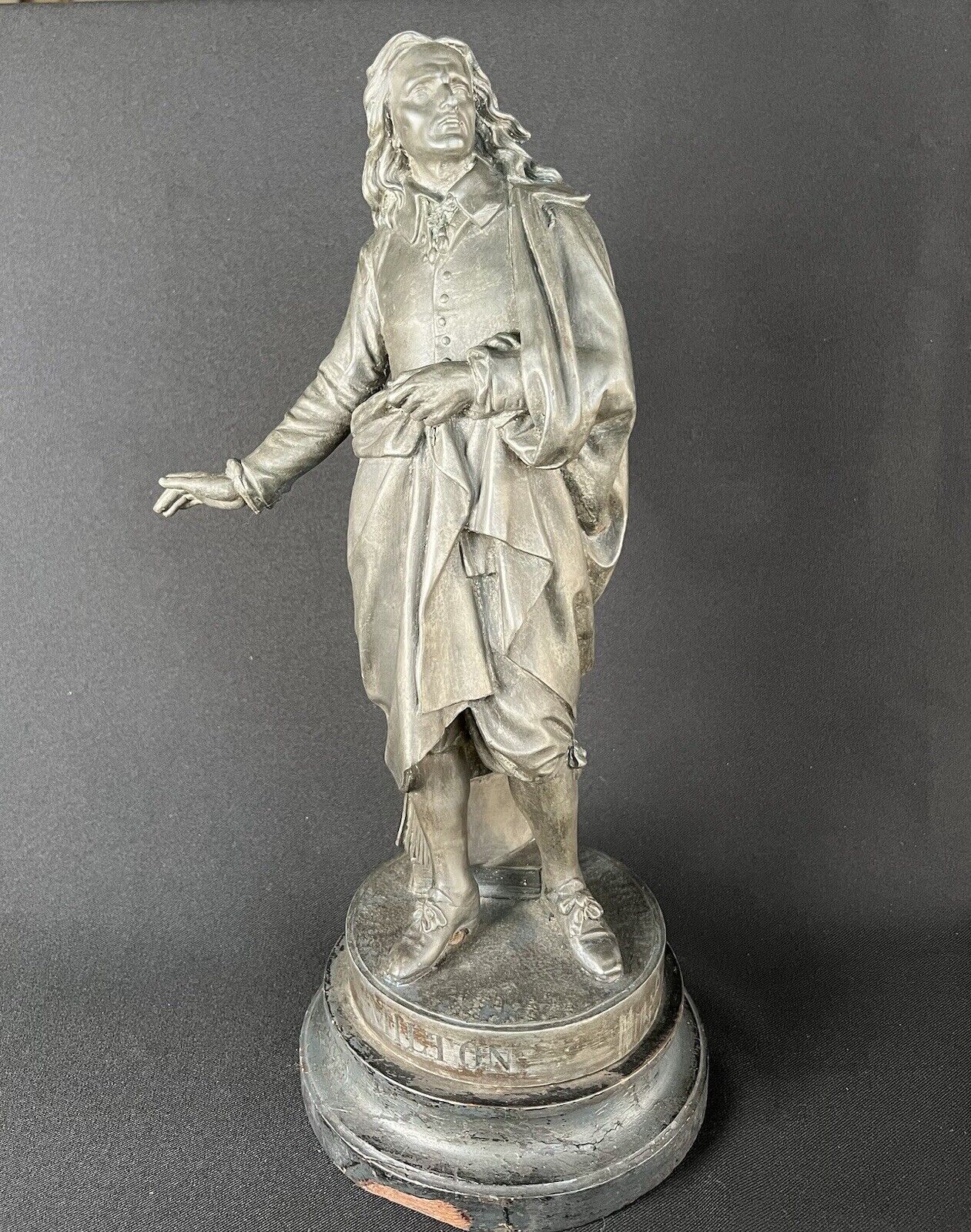 Antique Metal Statue of Poet John Milton 18\
