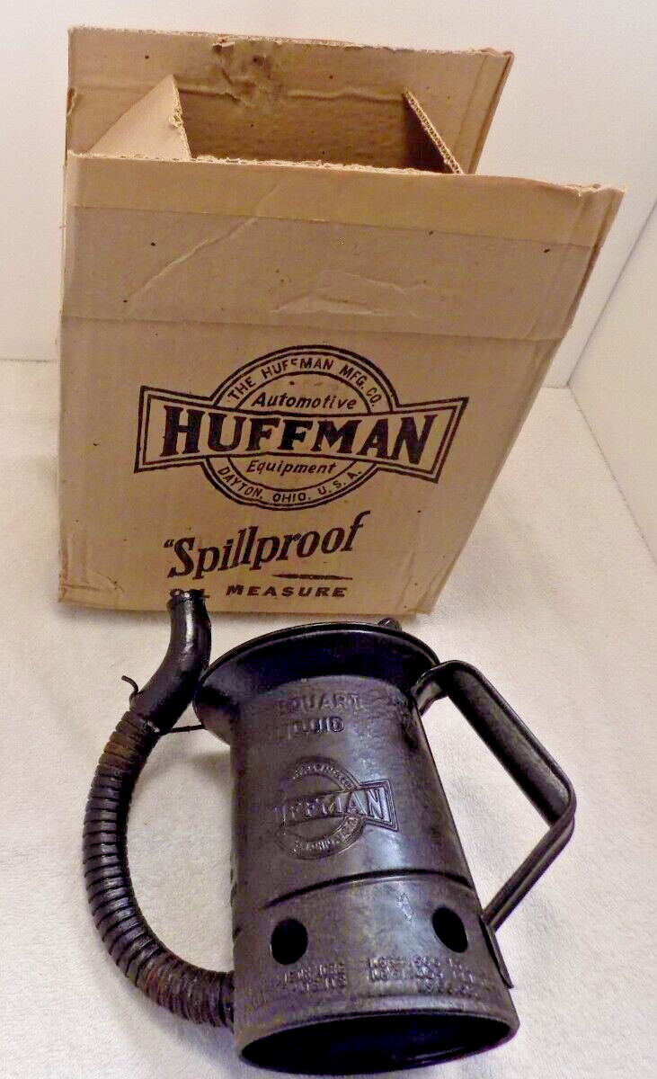 NOS  Vintage Huffman Oil Can Antique WWII From Factory Sealed Case Original Box