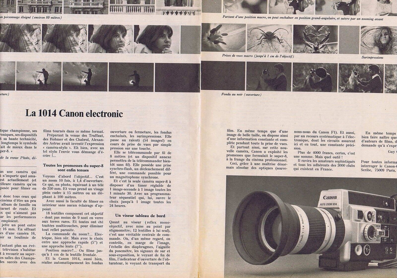 1974 ADVERTISING ADVERTISEMENT 114 la 1014 CANON electronic (2 pages)