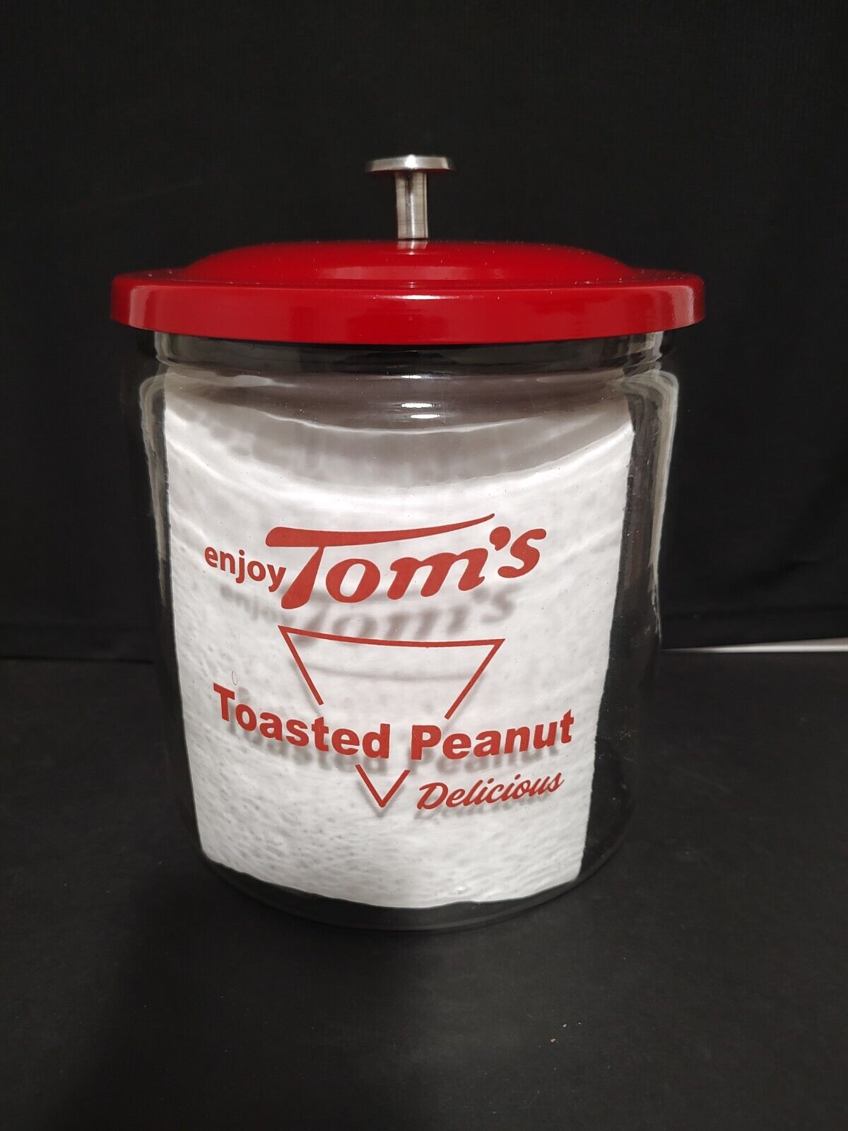 Tom\'s Toasted Peanut General Store Counter Jar With Metal Lid
