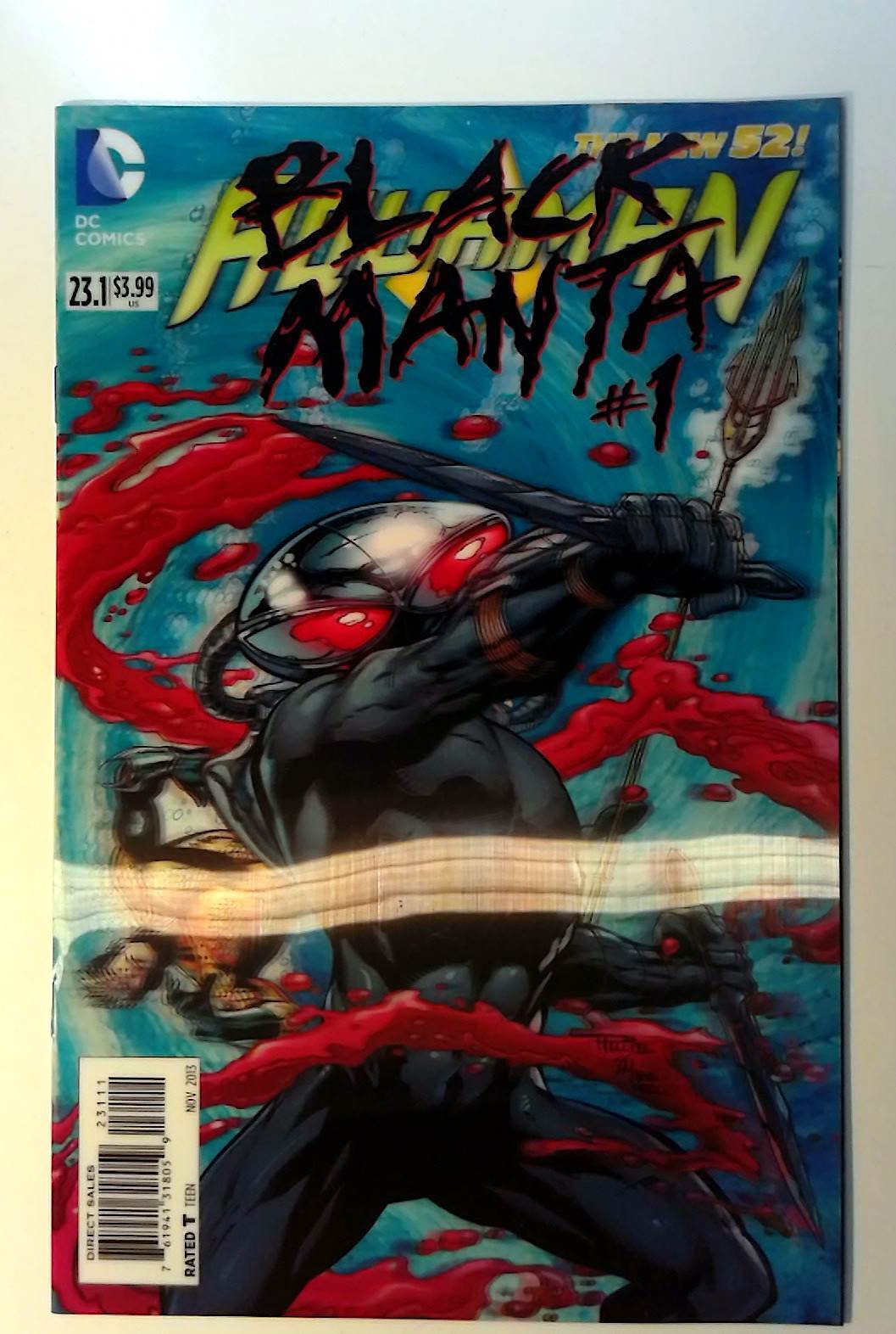 Aquaman #23.1 DC Comics (2013) 3D Lenticular Black Manta Forever Evil Comic Book