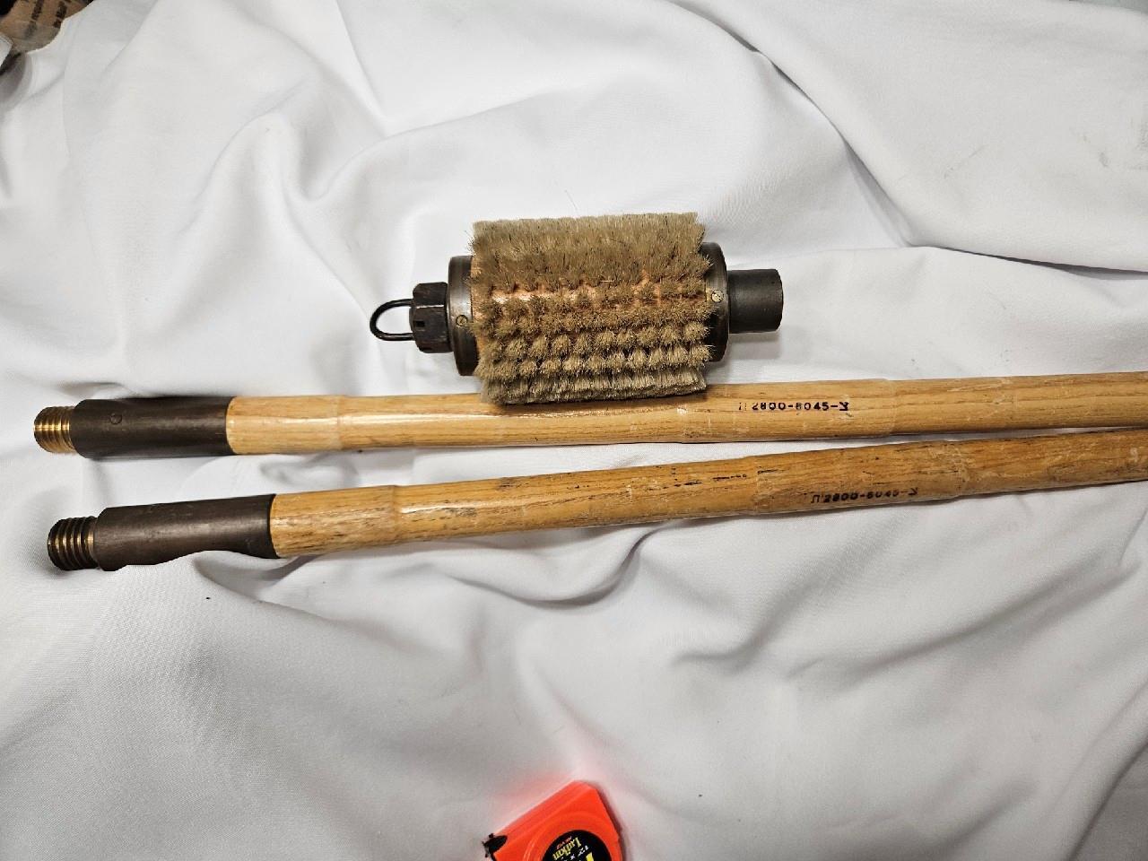 Vintage Cannon Artillery Cleaning Brush with Two 30 Inch Sections