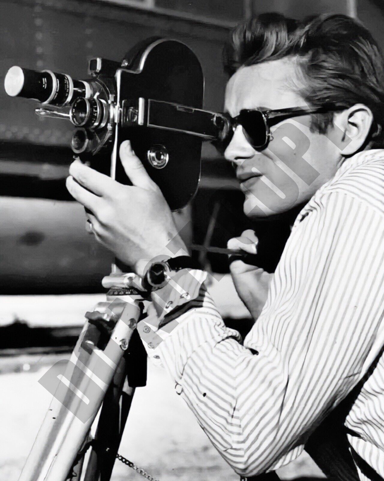 1955 James Dean Behind A 16mm Bolex Camera 8x10 Photo
