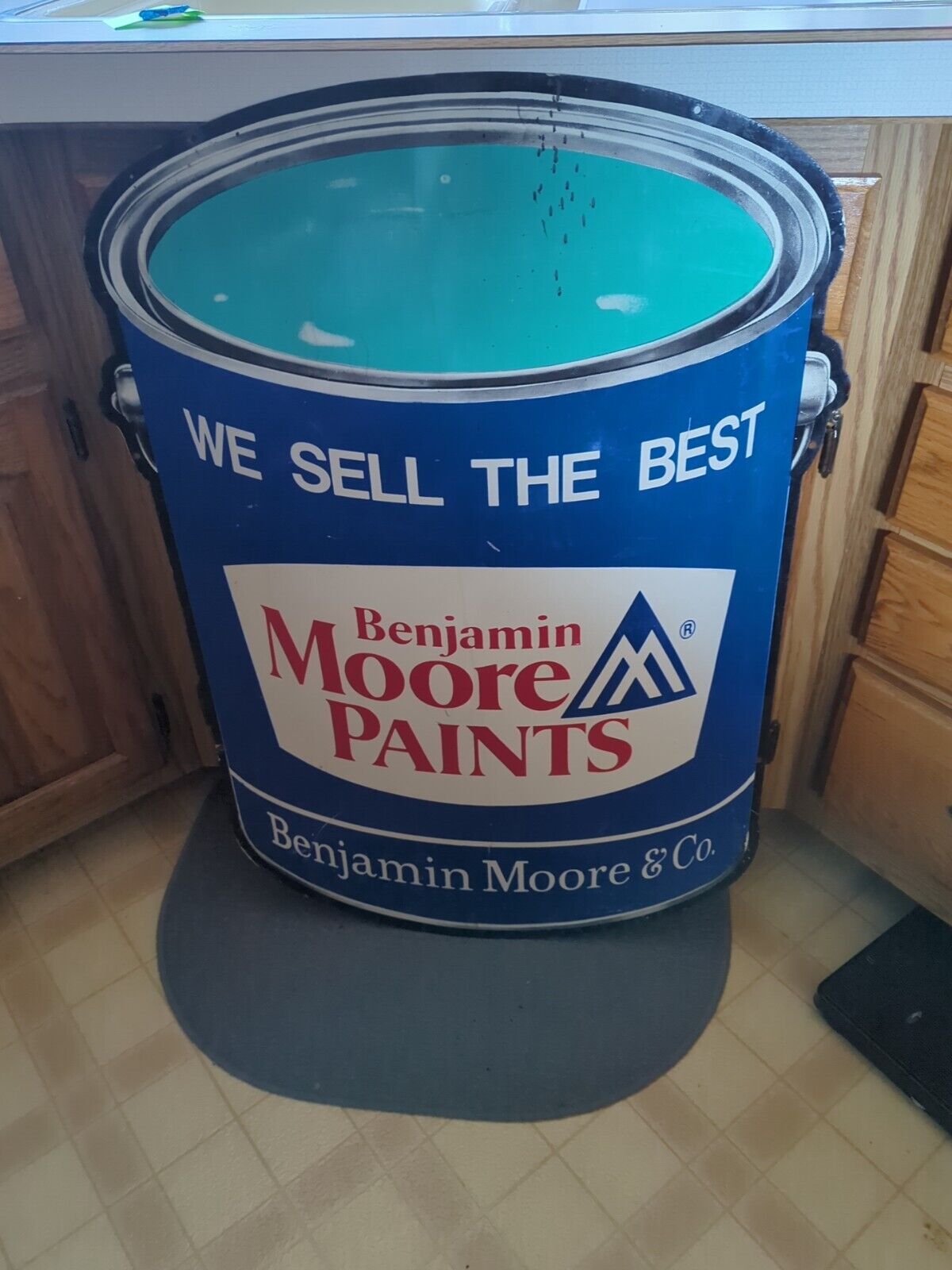Benjamin Moore Co Paints Die Cut Can sign Metal 35” Tall - We Sell The Best 