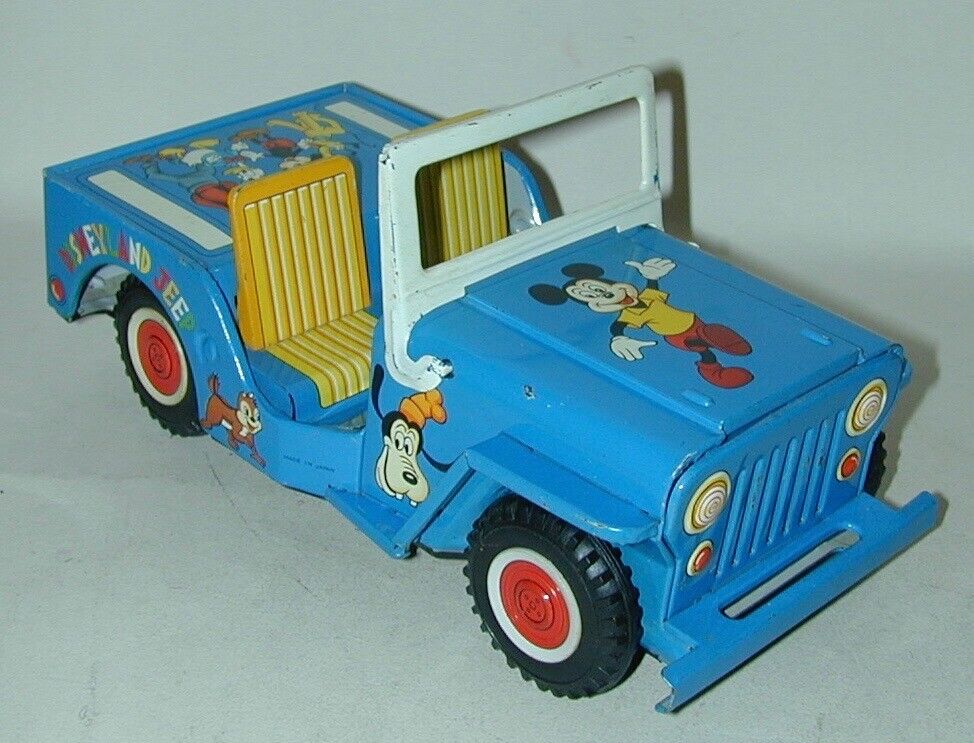 Louis Marx Lithographed Tin Disneyland Jeep Made In Japan 1960s