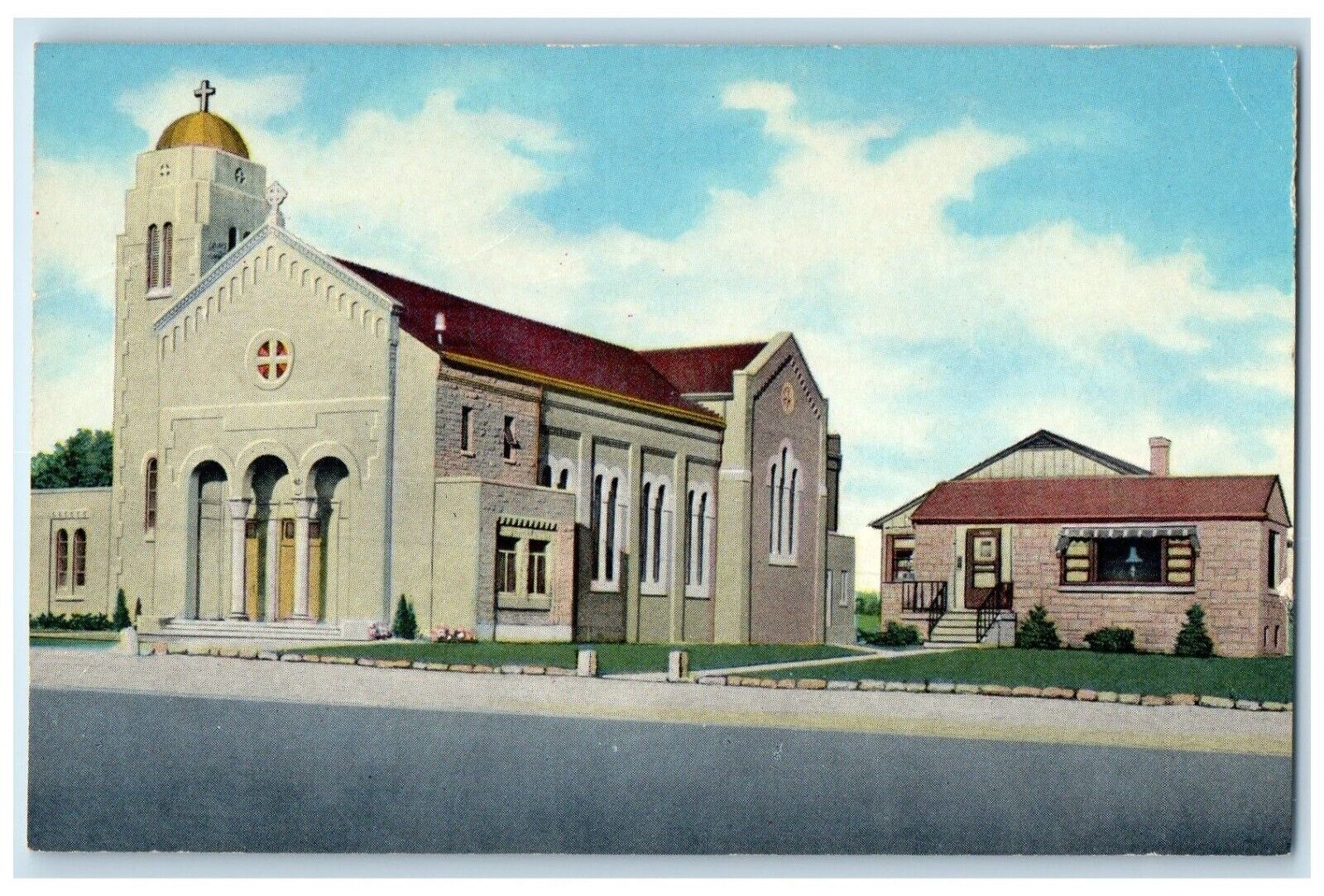 c1940 St. Demetrios Hellenic Orthodox Church Hammond Indiana IN Vintage Postcard