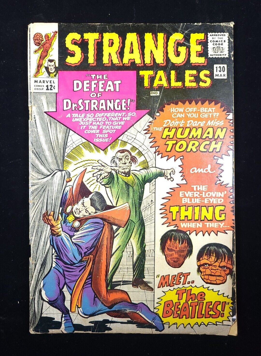 Strange Tales 130 Marvel 1965 Doctor Strange Beatles Jack Kirby VG- (3.5)