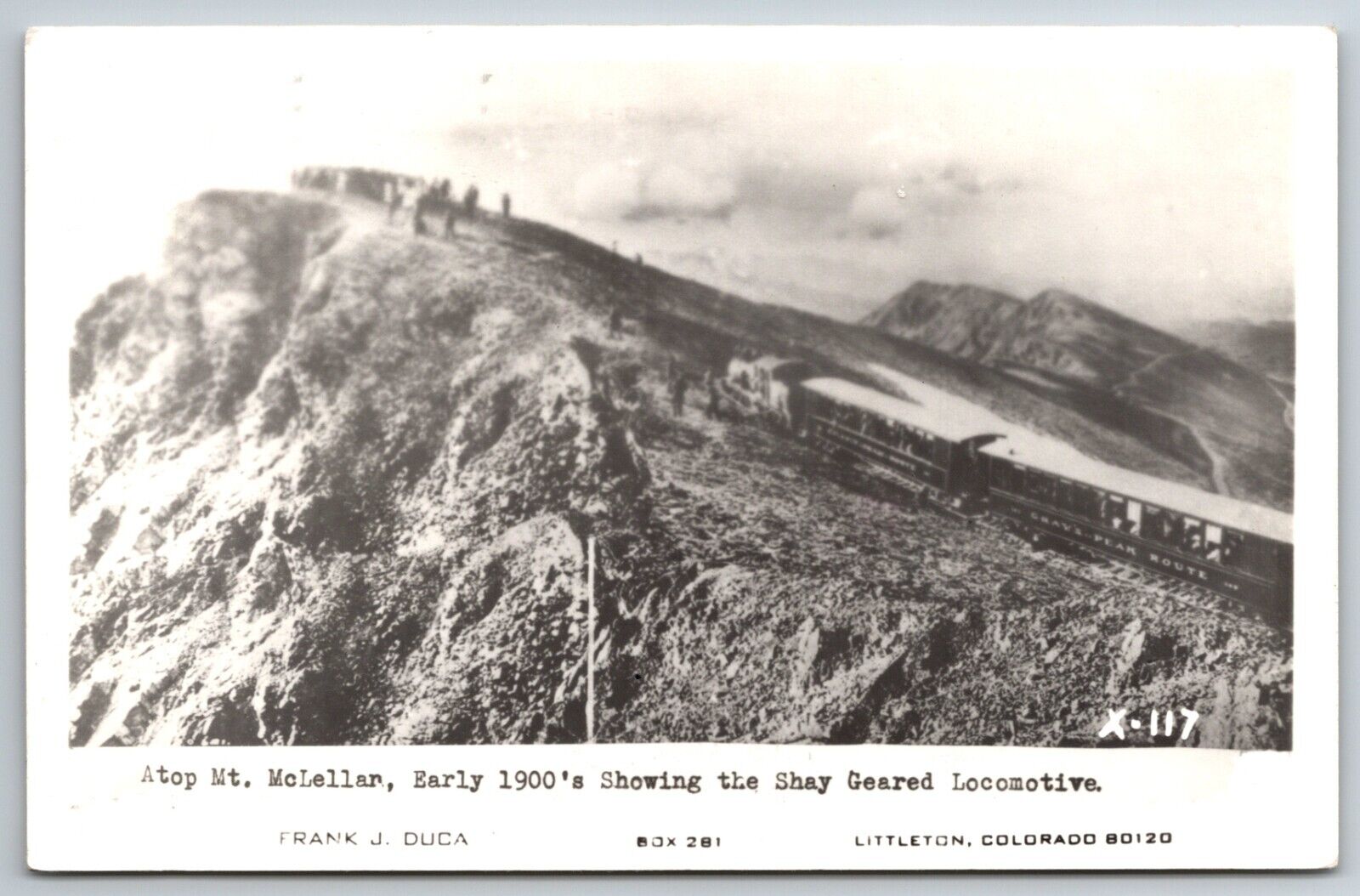 Atop Mt McClellan Colorado Early 1900s Grays Peak Route Shay Geared Locomotive