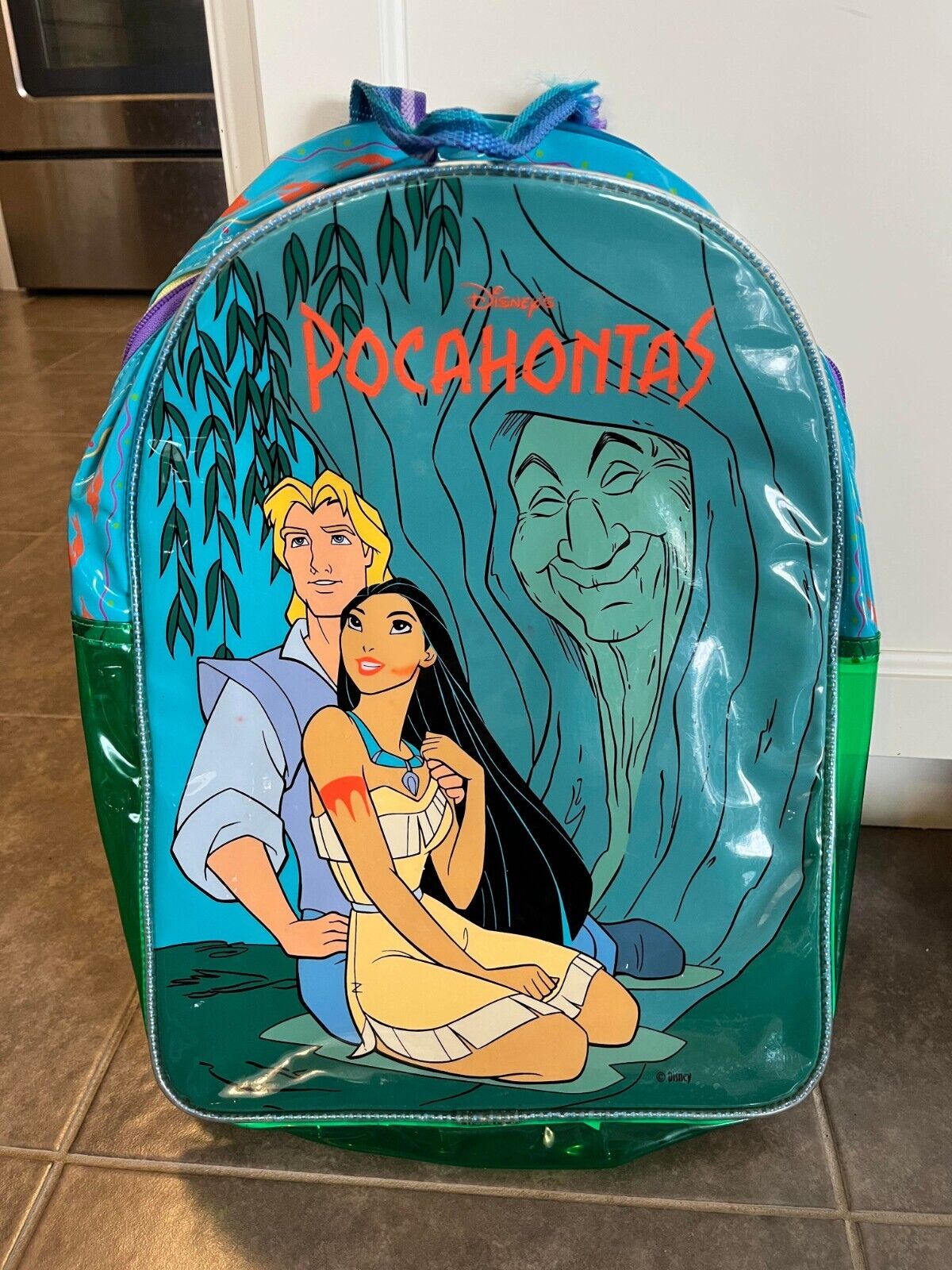 Vintage 90s Disney Pocahontas Kids Girls Backpack Book Bag Rare *READ