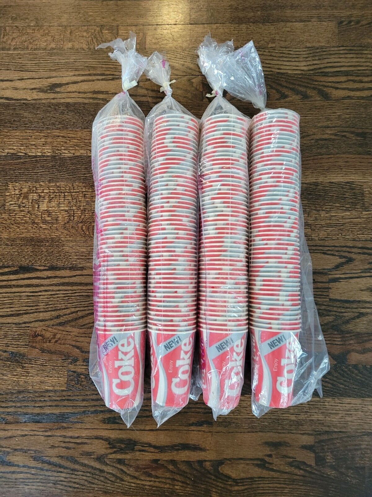 Vintage Coca Cola Coke Wax Coated Cups 16oz Cups 4 Packs of 50 (200 Total) New 
