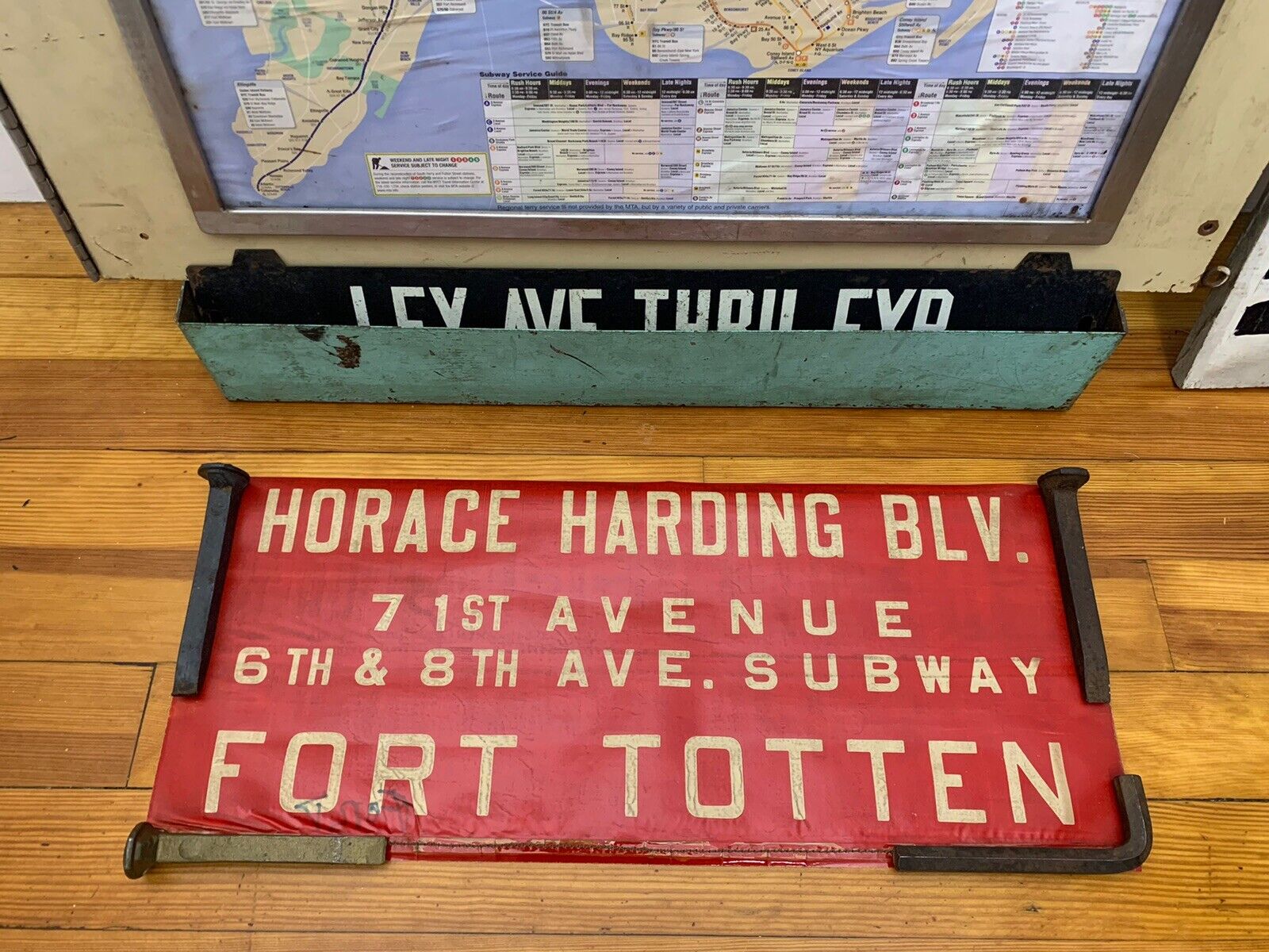1952 NY NYC BUS ROLL SIGN FORT TOTTEN 8th AVE SUBWAY TIMES SQUARE 71st AVENUE