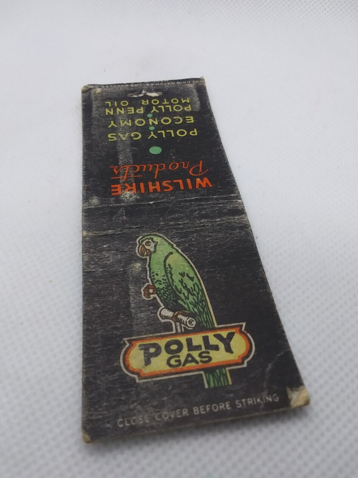 Vintage Polly Gas & Polly Penn Motor Oil Wilshire Products Matchbook