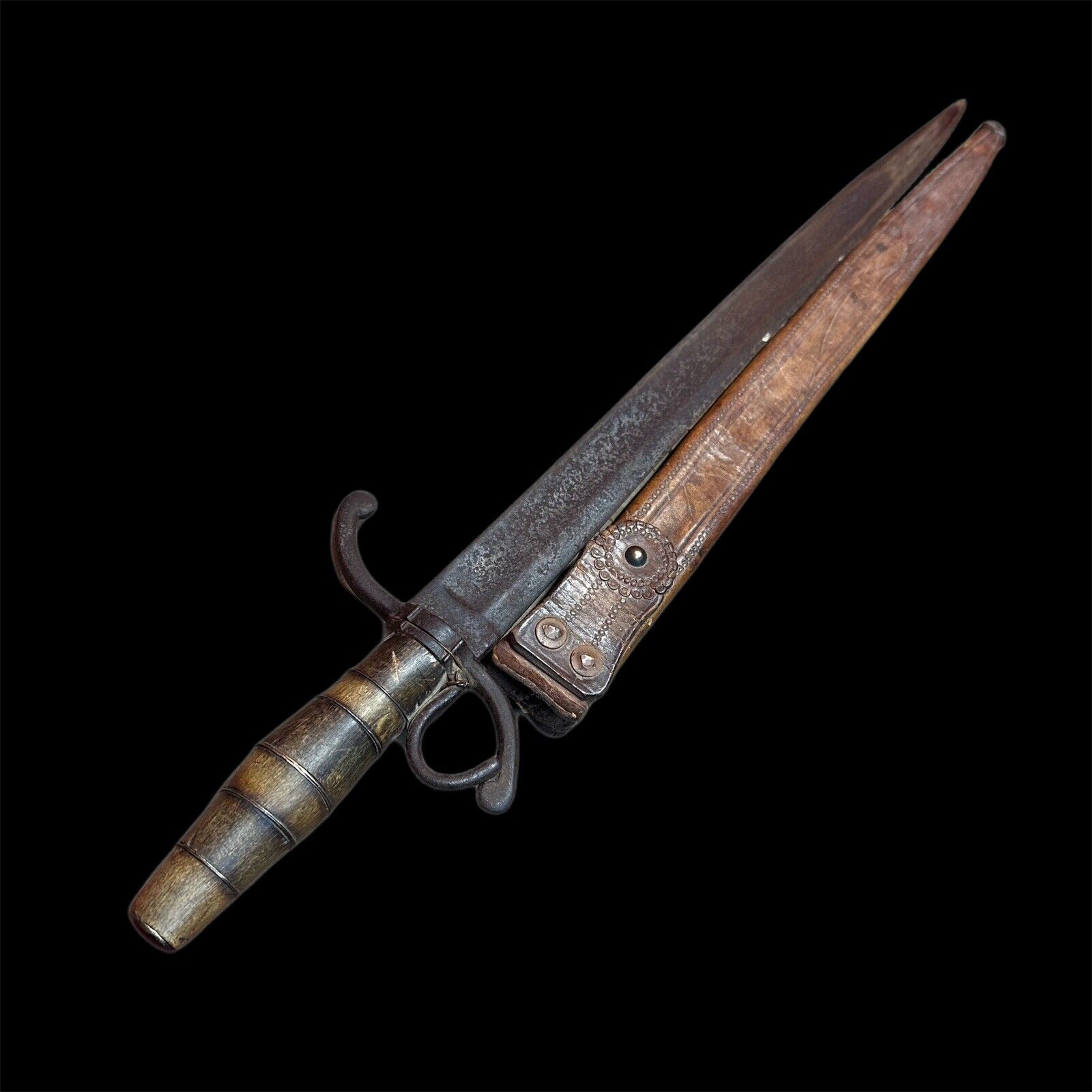 19th Century 1800s  War 1812 Too Civil War Era Cuttoe Sword Long Knife W/sheath