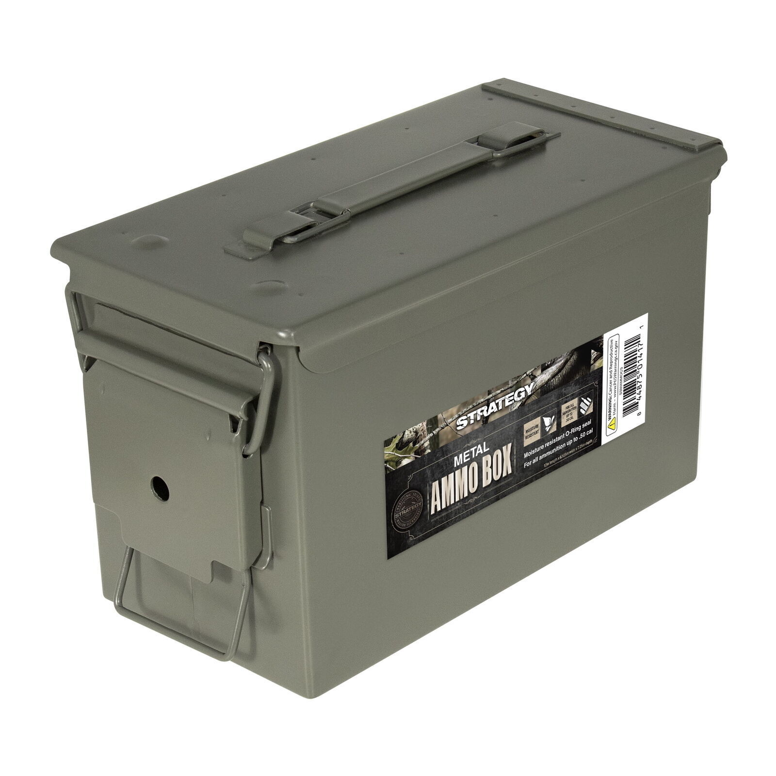 Strategy 50 Caliber Metal Ammo Storage Box 12 in. x 6.125 in. x 7.25 in OD Green