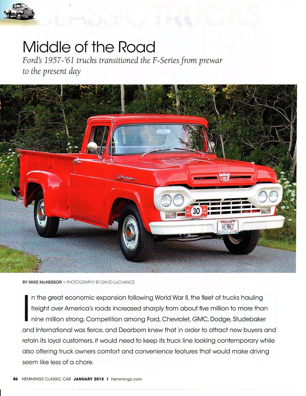 1957-1961 FORD F-SERIES PICKUP TRUCK ~ NICE 3-PAGE ARTICLE / AD