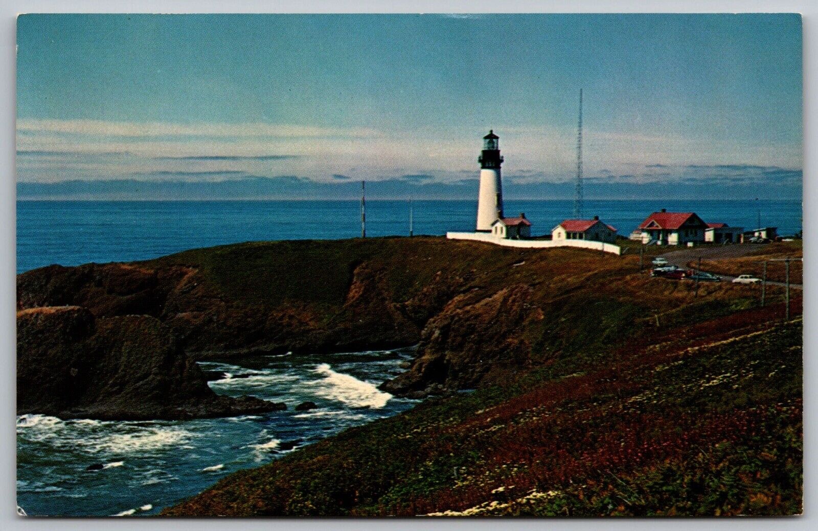 Oregon Newport Yaquina Head Coast Lighthouse Oceanfront Shoreline VTG Postcard