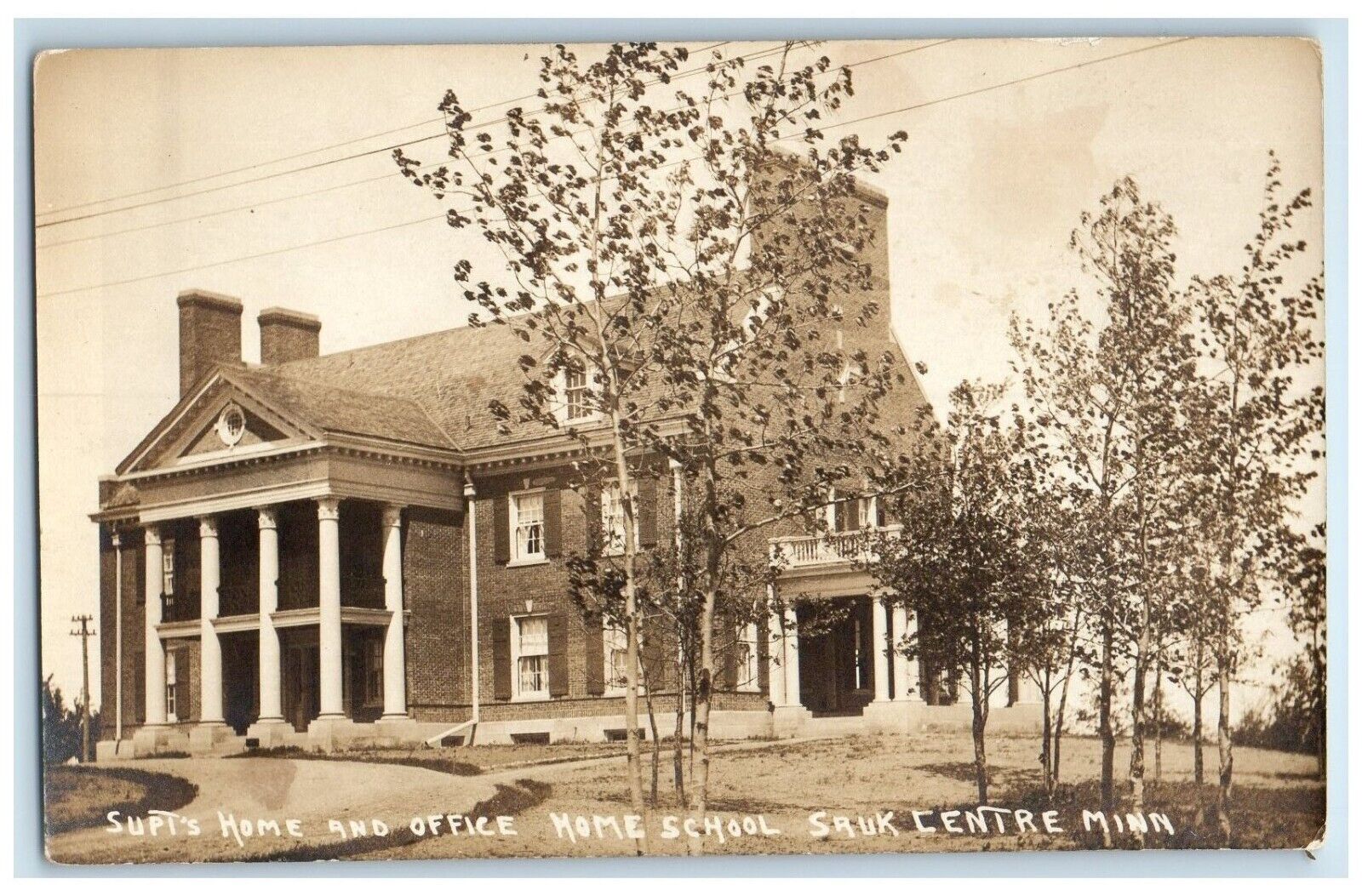 Sauk Centre Minnesota RPPC Photo Postcard Home Office Home School Vintage c1940