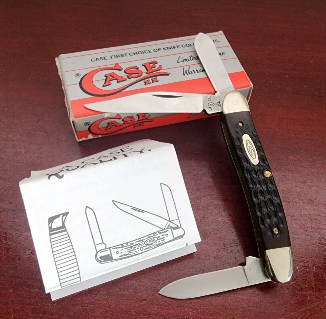  COLLECTIBLE 1980\'S CASE XX 63087 SS USA FOLDING KNIFE. W/BOX