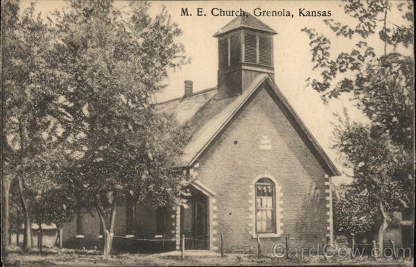 Grenola,KS M.E. Church Elk County Kansas The Variety Store Antique Postcard