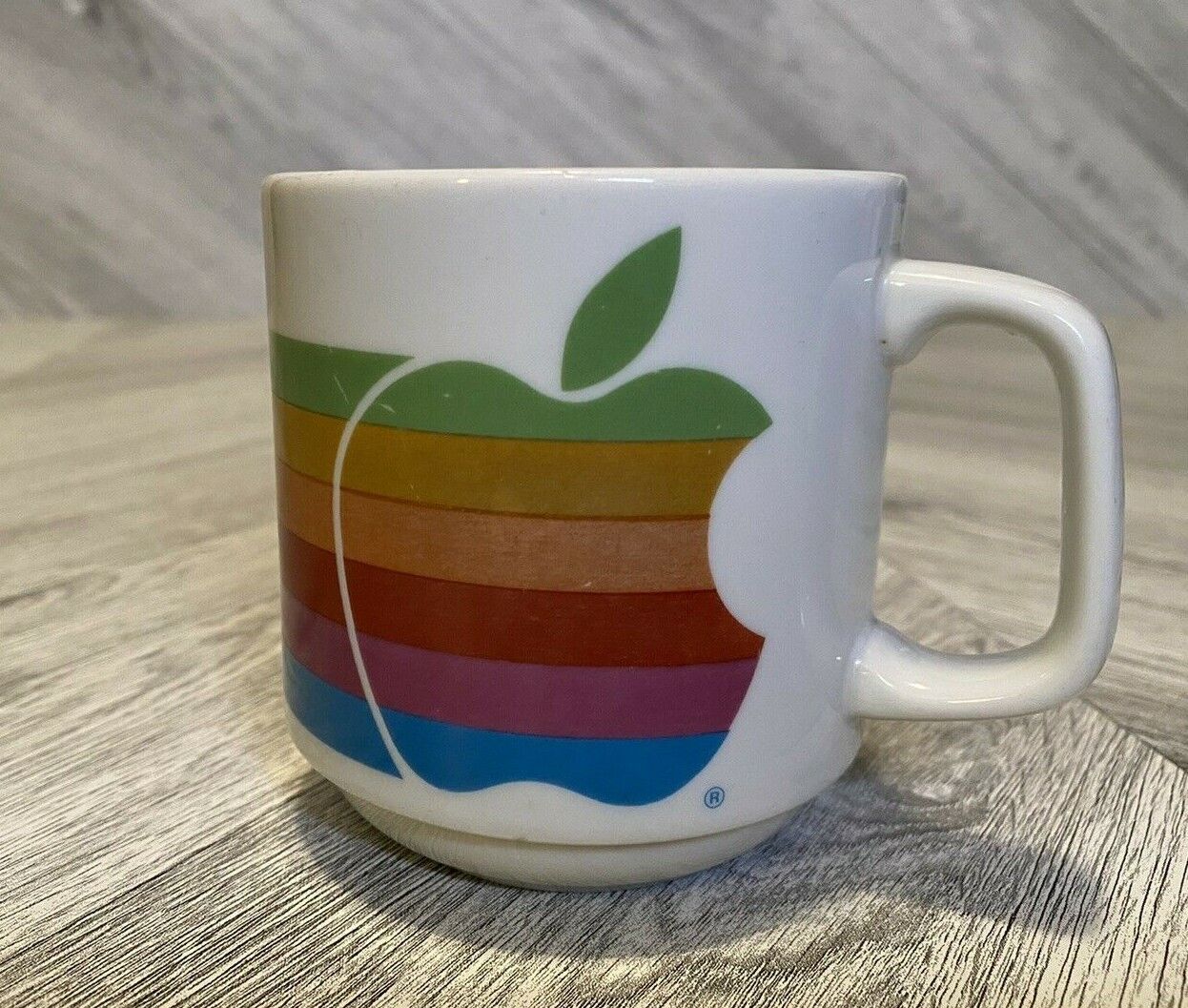 Apple Computers Macintosh Rainbow Vintage Coffee Mug Logo Tech Promo