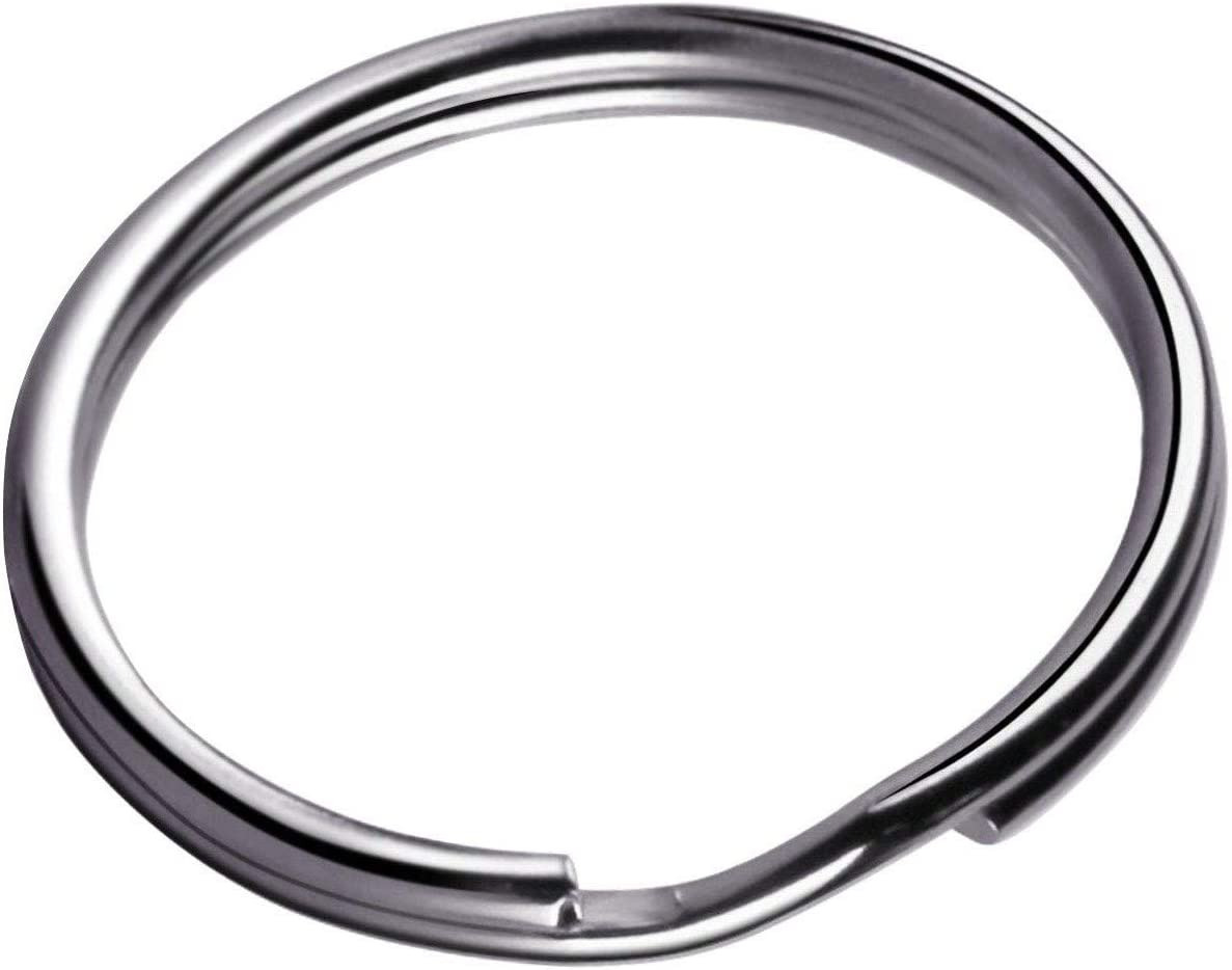 100PCS Key Rings 1 Inch, Key Rings Metal Keychain Rings Split Keyrings Flat Ring