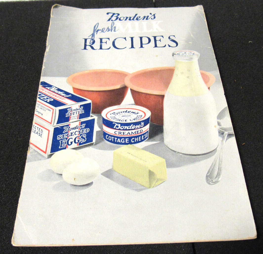 Borden\'s Fresh Milk Recipes Booklet c 1920\'s / 1930\'s