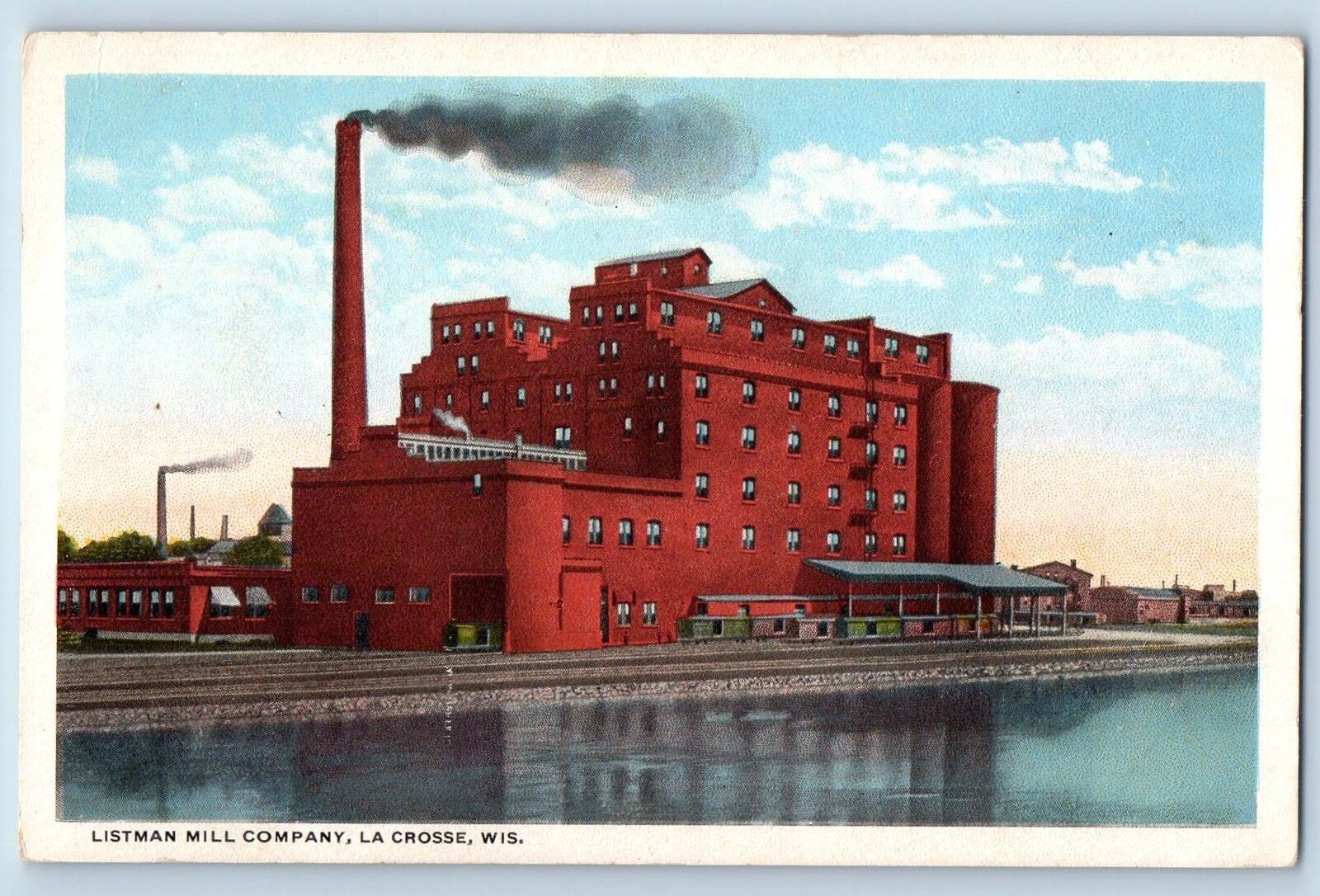 c1920's Listman Mill Company Manufacture Plant La Crosse Wisconsin WI Postcard