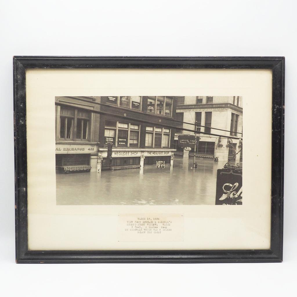 Pittsburgh History Framed Photograph 1936 St. Patrick's Day Flood Penn Ave