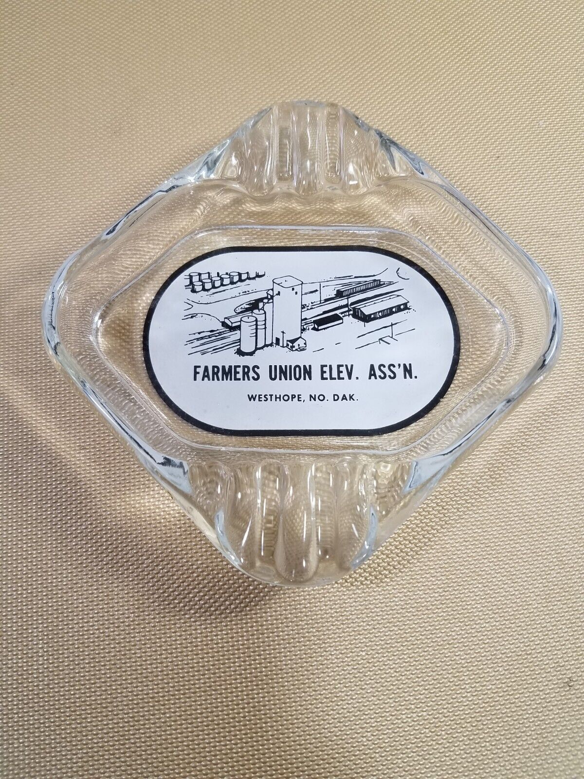 Vintage Advertising Ash Tray Farmers Union Elevators Association North Dakota