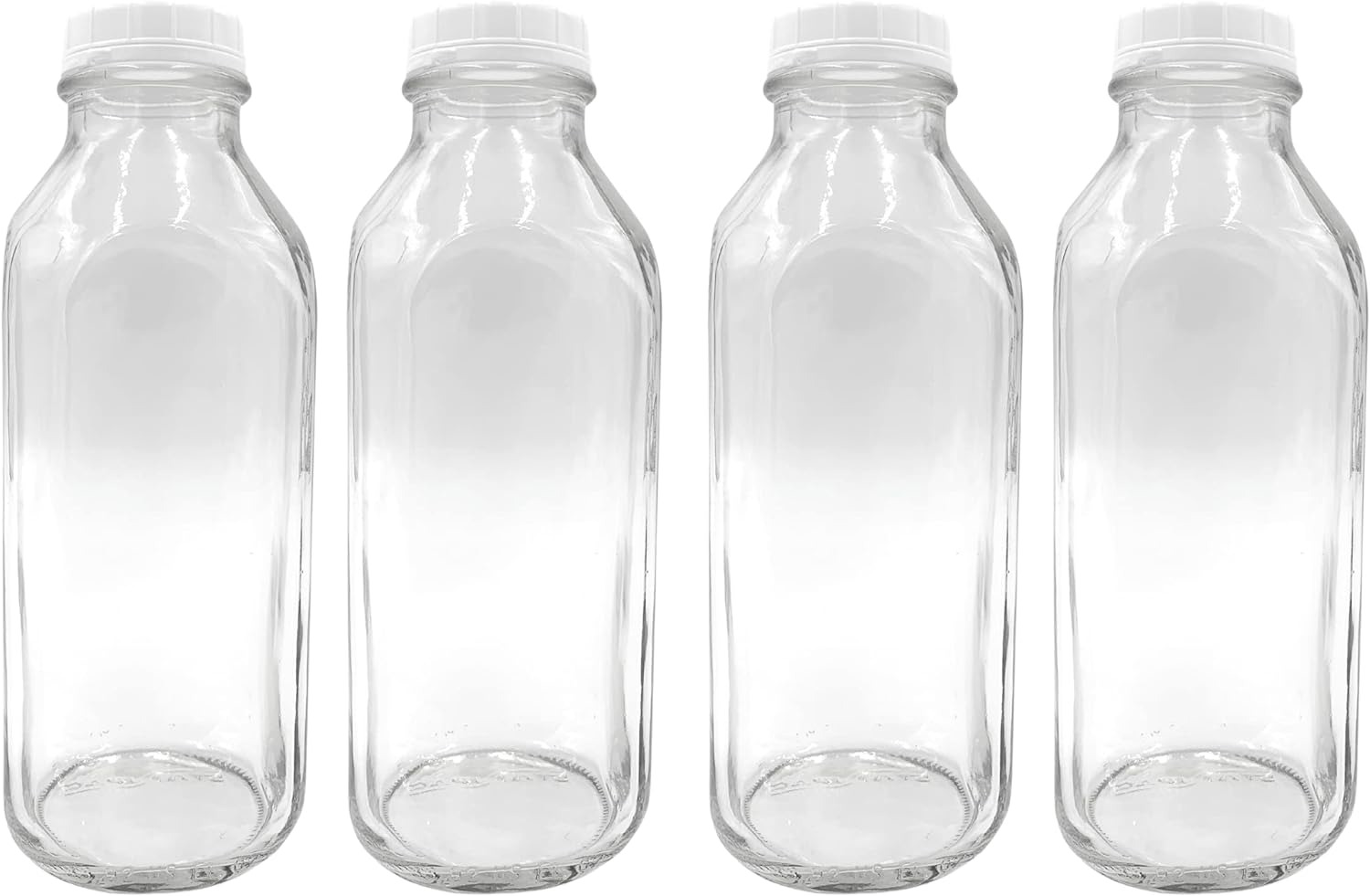 The Dairy Shoppe Glass Milk Bottle, Heavy Glass with Lid, Creamery Style 4,