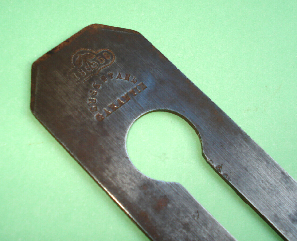Vintage Antique 1858 Guss Stahl 1.75\'\' Woodworking Plane Blade Tool GERMANY