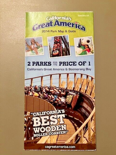 2014 Great America California amusement park map brochure guide roller coaster