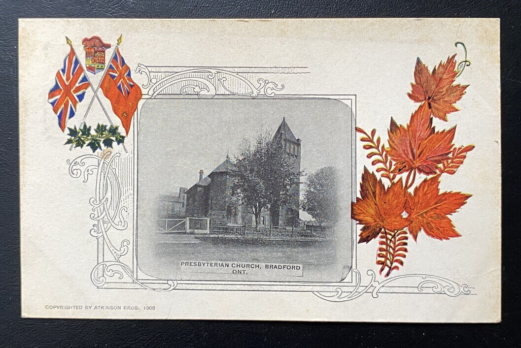 Postcard Bradford Presbyterian Church Ontario Canada Patriotic