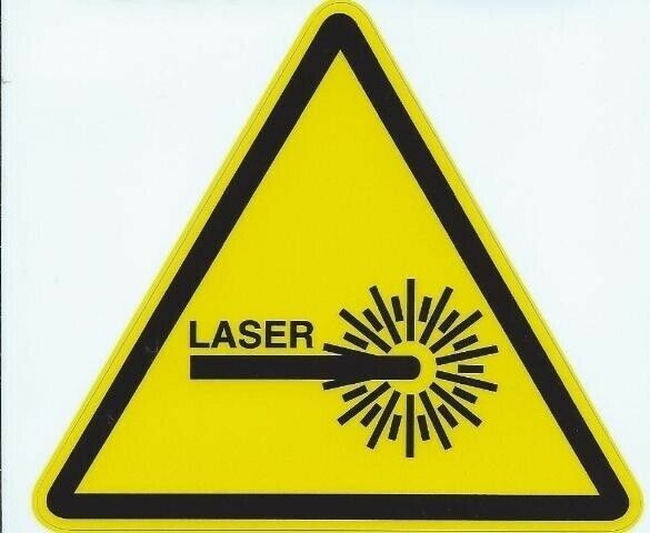 4.5in x 4in Laser Warning Sign Decal Sticker Vinyl Business Signs Decals Stic...