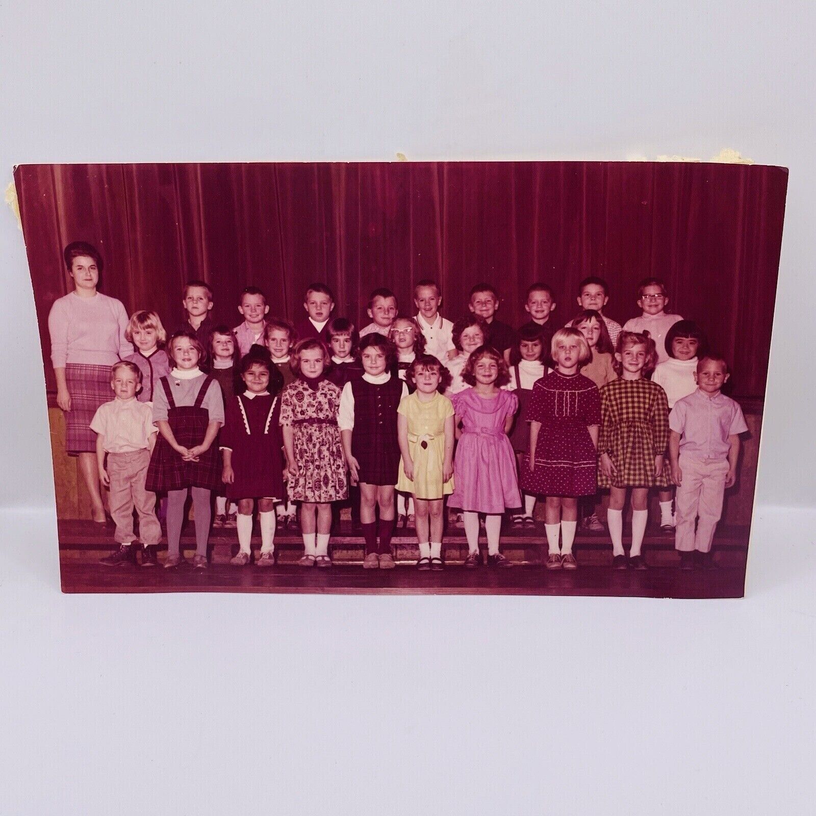 Vintage 1960s School Classroom Class Picture 8x5”