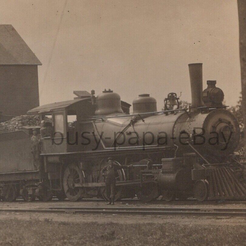 Vintage 1910s RPPC Rock Island Lines Locomotive No 1203 Depot Iowa (?) Postcard