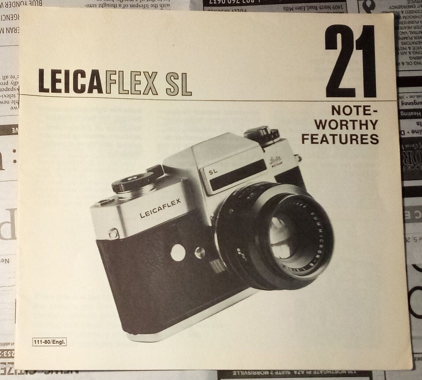 Vintage - Leica - Leicaflex SL 21 Noteworthy Features - Brochure