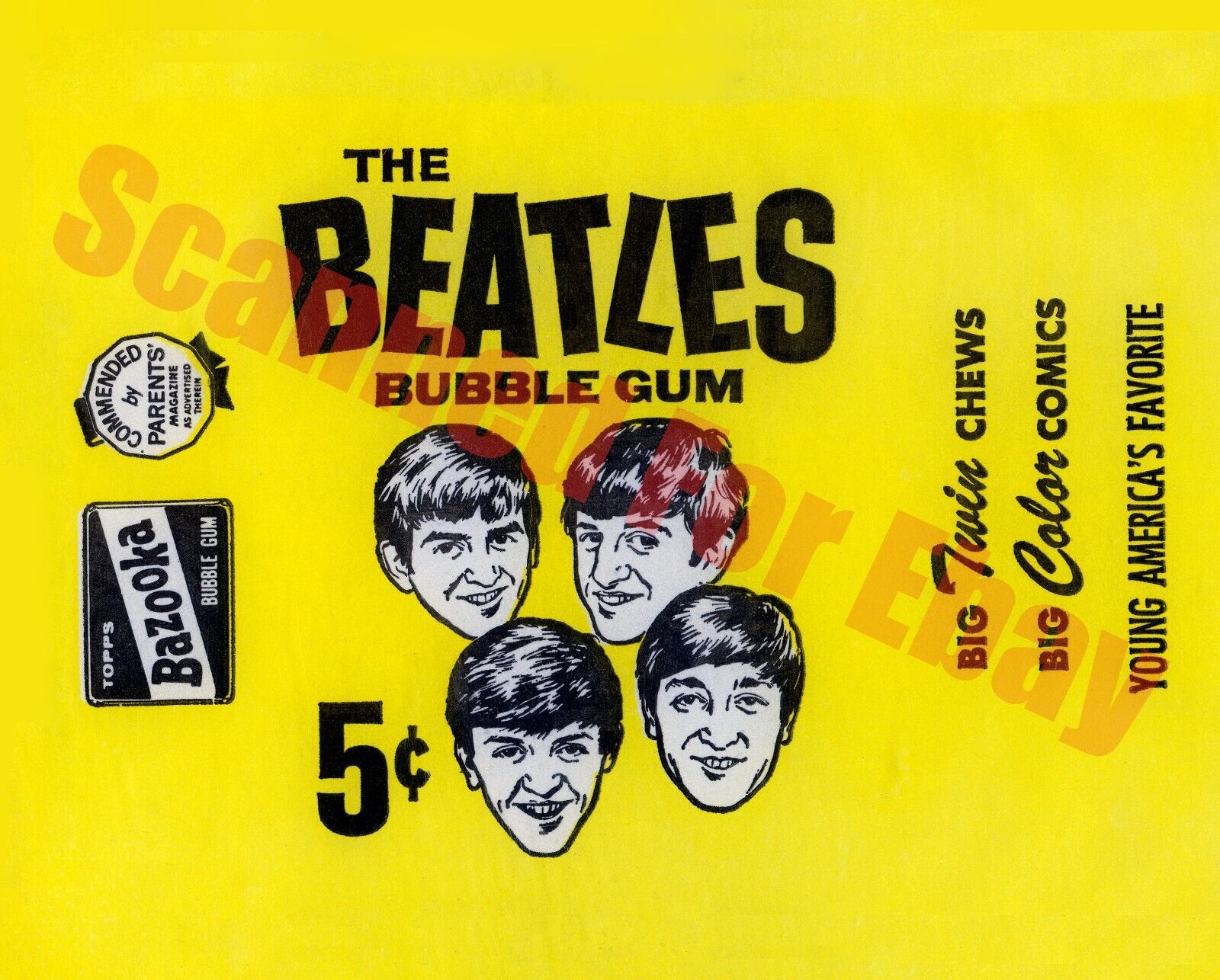 1964 TOPPS THE BEATLES Lennon McCartney Card Gum Wax Pack Wrapper 8x10 Photo
