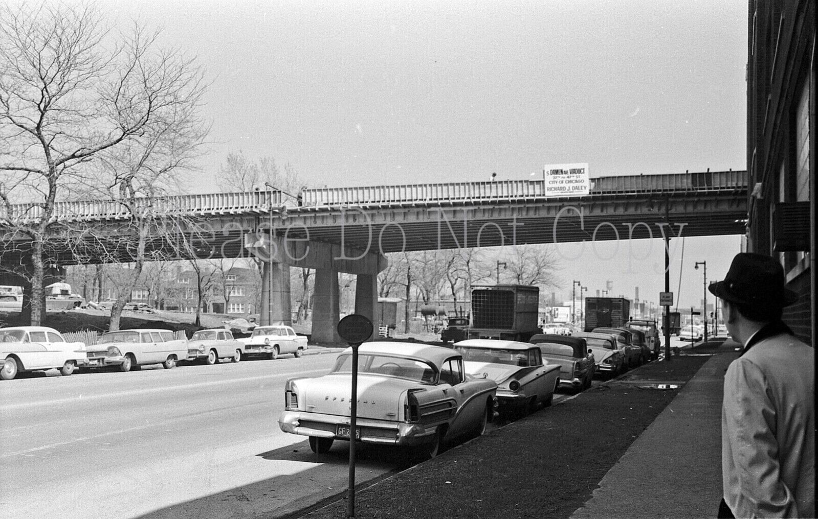 5 Leica® 35mm B&W NEGATIVES 1959 S. Damen Ave Viaduct; Epstein & Sons Chicago