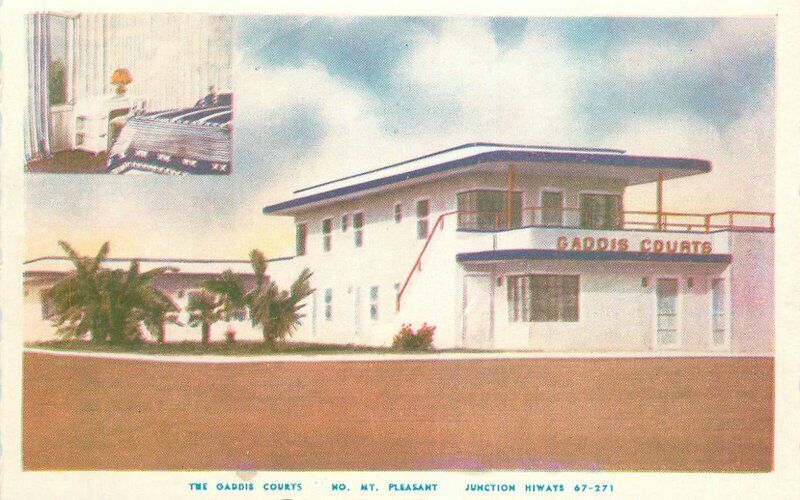 1940s The Gaddis Courts Postcard roadside David Lionel Press 22-2767