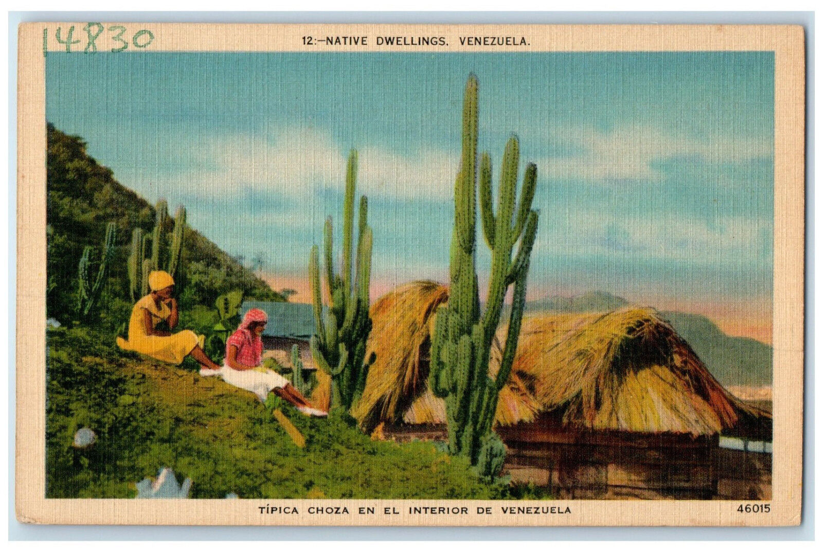 c1930\'s Native Dwellings Typical Hut Inside Venezuela Unposted Postcard