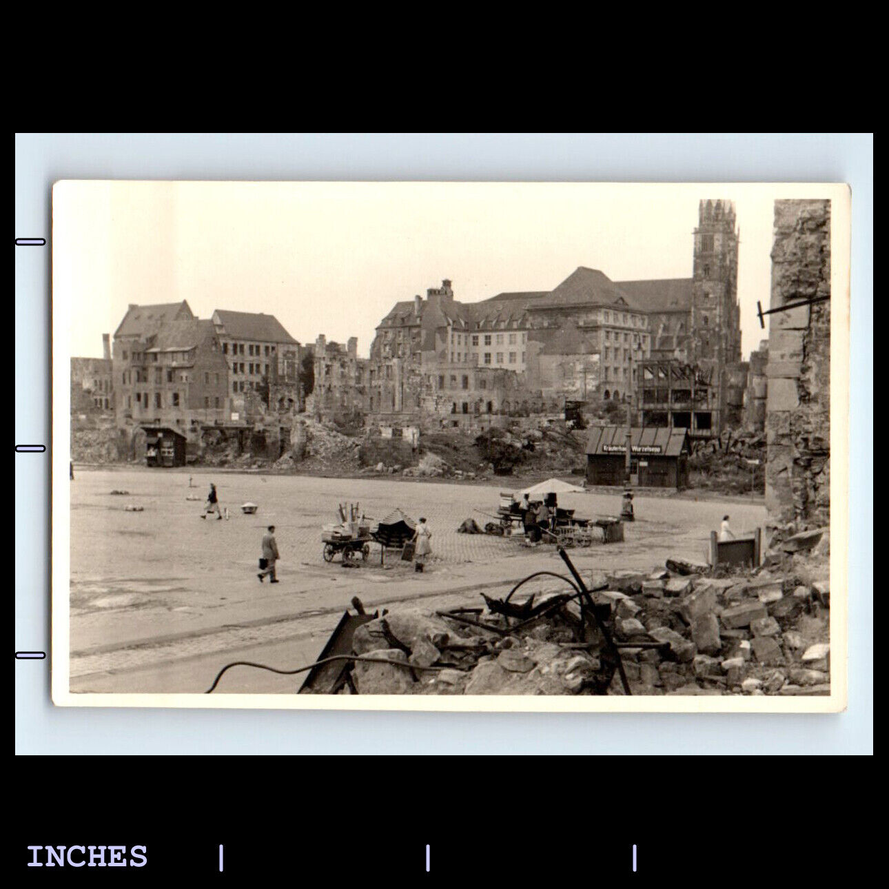 Vintage Photo WAR TORN BUILDING RUINS NUREMBERG GERMANY WW2