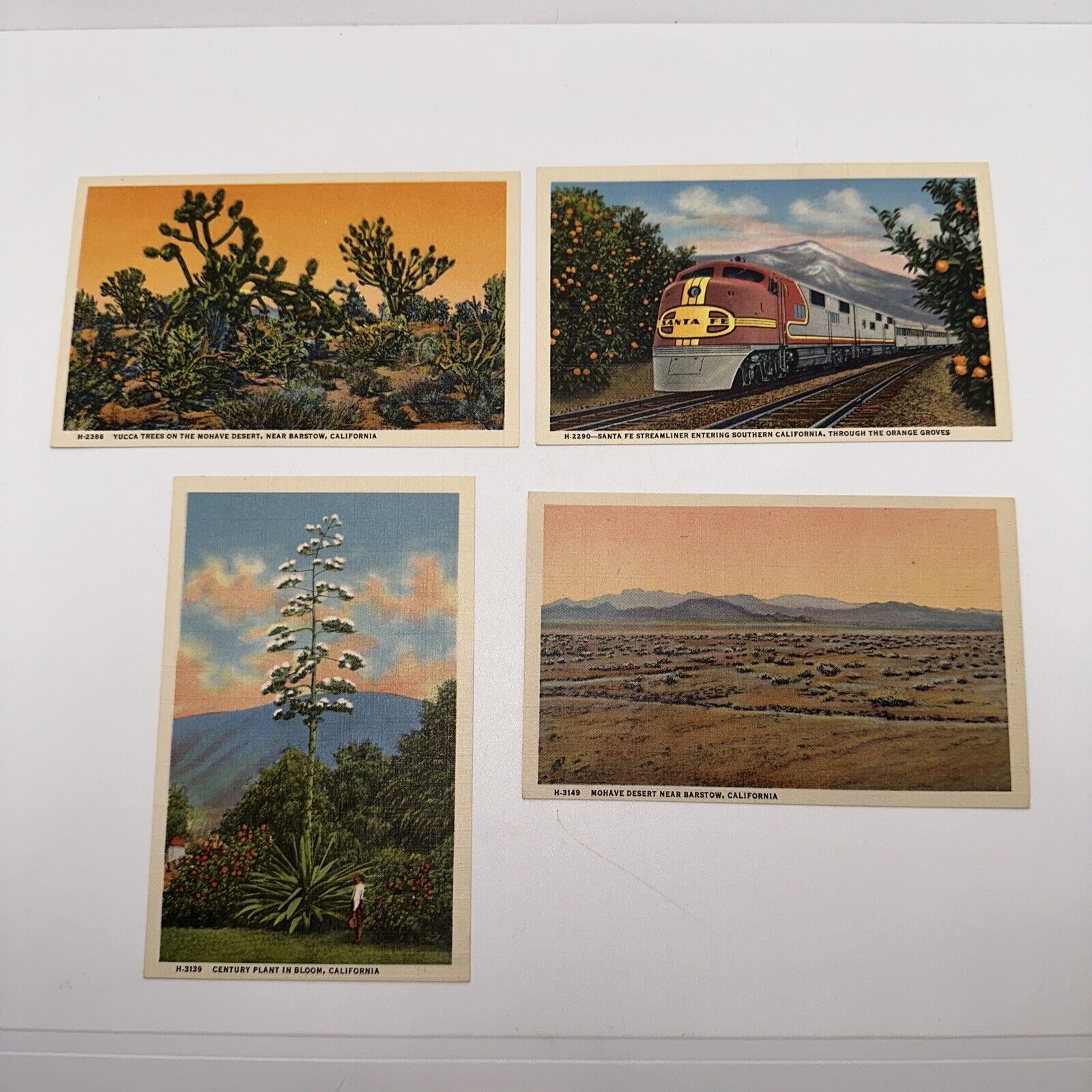 Vintage California Post Cards Lot 1940s Santa Fe Century Planet Mohave Desert