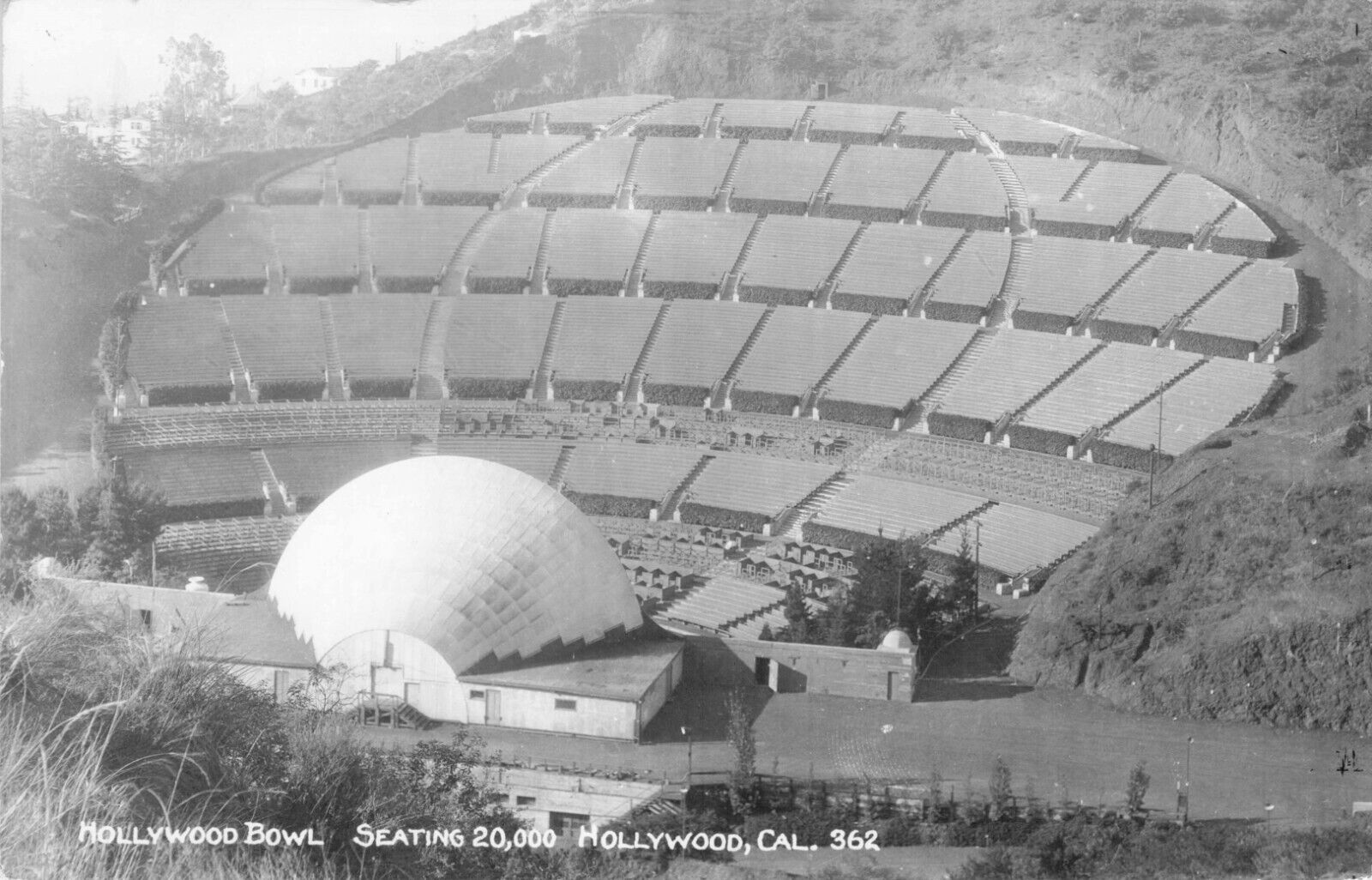 RPPC Hollywood California CA Hollywood Bowl Real Photo Postcard 1953