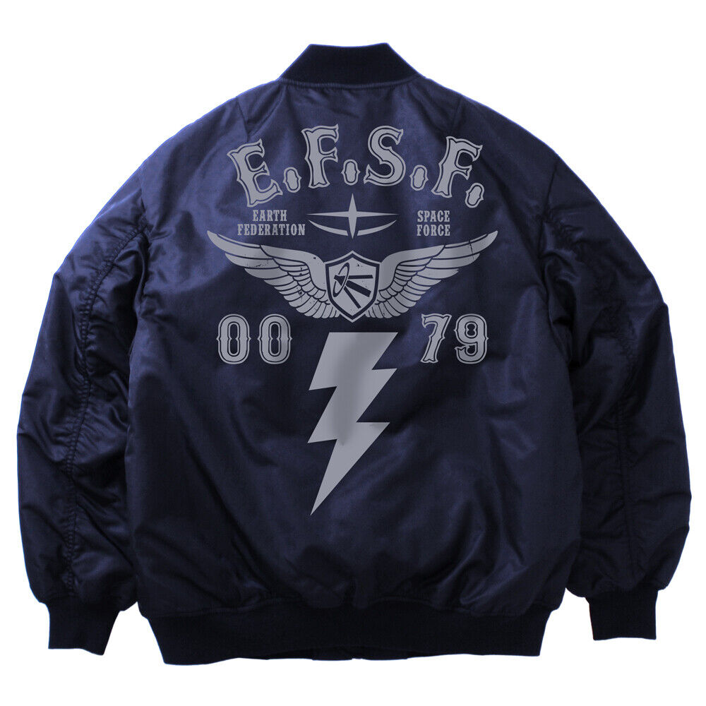 Mobile Suit Gundam Earth Federation Space Force MA-1 Jacket Navy L Size Cospa