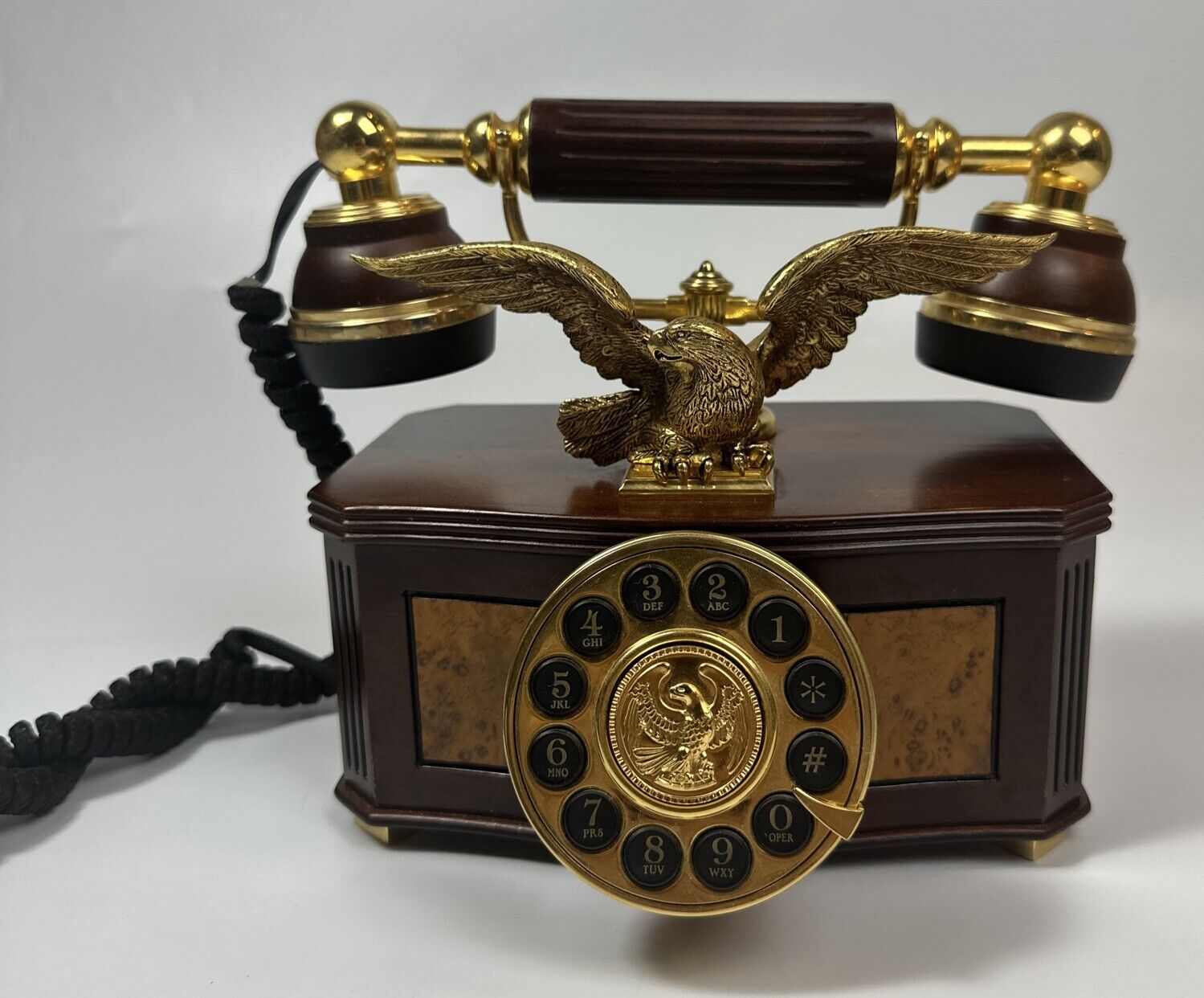 Vintage Franklin Mint Antique The American Eagle Rotary Dial Telephone Not Testd