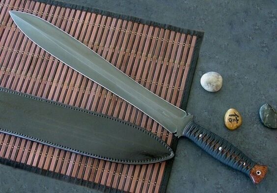 Awesome Custom Handmade 25 inches Hunting Short sword wtih Leather Sheath