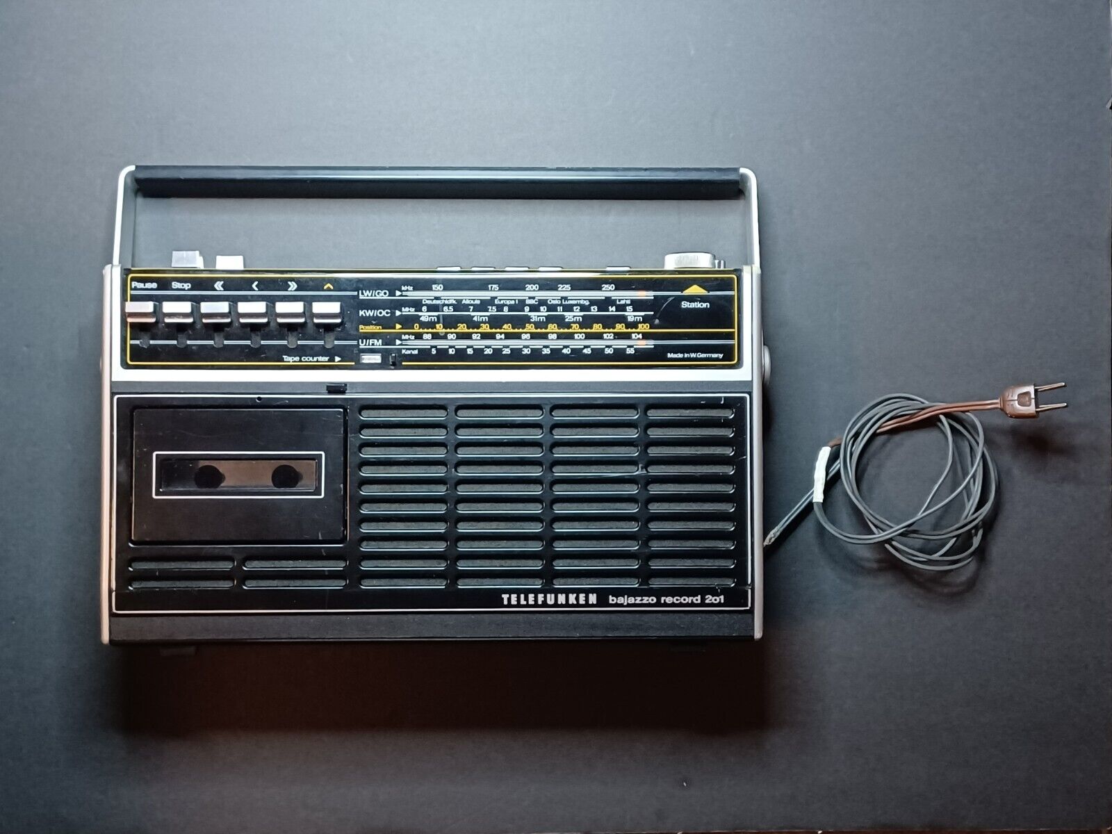 Telefunken Bajazzo Record 201 Radio Cassette player recorder 1975-77 VINTAGE